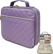 StarPlus2 Medium Travel Pill Bottle Organiser, Medicine Bag, Carrier for Medications and Medical Supplies - Purple Ultrasonic (Without Lock)
