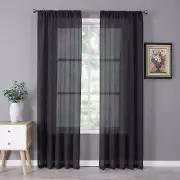 Tollpiz Sheer Curtains Linen Textured Bedroom Curtain Sheers Light Filtering ...