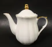 GRACE'S TEAWARE WHITE FINE PORCELAIN,GOLD TRIM TEA,COFFEE POT,TEAPOT