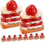 [ibasenice] Miniature Dessert Cake Set Pcs Cake Models Fake Decor for Doll House Food Props Decor