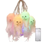Star lights, Halloween decorations, LED colored lights, flashing lights, atmosphere lights, Ghost Festival Ghost Skull Head Battery Light String