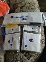 Champion Sweatbands Head Wrists set white CHAMPION Sweat Bands New