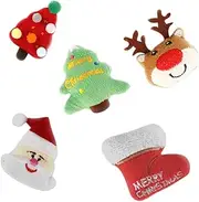 Happyyami Plush Christmas Tree Cat Toys 5pcs Cat Biting Playthings Teething Toys