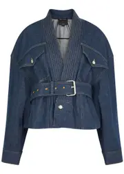 Meryll Rogge Belted Denim Jacket - Navy - M (UK12 / M) M (UK12 / M)