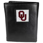 Oklahoma Sooners Deluxe Leather Tri-fold Wallet (sm metal)