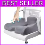 X-Large Memory Foam Seat Cushion for Office Chair & Sciatica Relief - Gray
