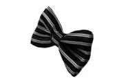 Boys Black With White Stripes Patterned Bow Tie