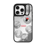 iPhone 16 Pro Mirror Ring Stand Case MagSafe Compatible Silver Cat Coin by Mond Kim