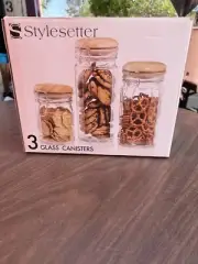 Style Setter Canister Set 3-Piece Glass Jars