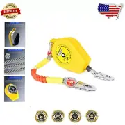 Heavy-Duty Fall Arrest Lanyard - 33FT SRL with Quick Brake System & Safety Hook