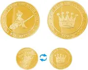 SIRLOMU Pack of 2 Tooth Fairy Coins, Tooth Fairy Gift, Children, Lost Tooth Children's Gifts Souvenir, Memorial Coin, Tooth Fairy Gifts Ideas for Girls Boys (Gold)