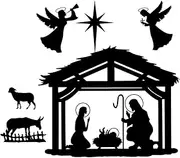 Black Nativity Scene Set Wall Decor, Metal Christmas Nativity Scene Wall Art Sculptures Hanging For Indoor Door, Religious Nativity Christmas Decoration