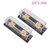 2PC 50A Gold ANL Fuse Holder 2/0 or 1/0 0 Gauge AWG W/50 Amp Fuse Block Fuse Box