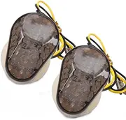 TDR 2pcs Flush Mount LED Turn Signal Light Indicators Blinker for ZX6R, ZX7R, ZX9R, ZX10R, ZX12R Amber LED Smoke Lens