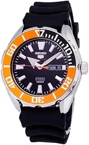 [SEIKO] 5 Sports SRPC59 Men's Rubber Band Orange Bezel 100M Automatic Dive Watch