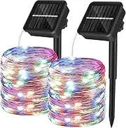 Yizhet Solar Fairy Lights Outdoor, 2 x 15 m 150 LED, IP65 Waterproof, 8 Modes, Indoor & Outdoor, Multicolor