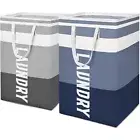 2-Pack 75L Laundry Hamper Collapsible Waterproof Laundry Basket with Easy Car...