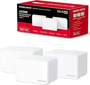 MERCUSYS Halo H80X(3-Pack) AX3000Mbps Mesh WiFi 6 System, Gigabit Ports, TP-Link WiFi Mesh System, WiFi Router, WiFi Extender Booster, 7,000ft²(650 m²), Seamless Roaming, Beamforming, Easy Setup