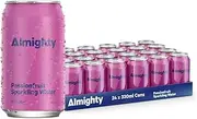 Almighty Passionfruit Sparkling Water 330ml - 24 Pack, Sugar Free, Low Calorie, Vegan - Natural Flavour, Zero Plastic - Clean & Refreshing Drink - Perfect Thirst Quencher - Charcoal Filtered for Purity