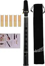 Pocket Saxophone | 8-Hole C Key Portable Saxophone | Woodwind Instrument for Beginner Kids Amateurs Music Lovers, Compact Practice Tool with Reeds and Carrying Bag