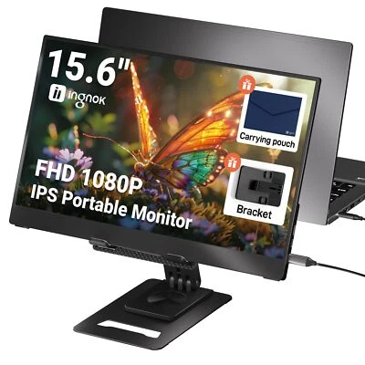 15.6'' Fhd Ips Portable Monitor “ Ultra Slim External Screen With Usb C/hdmi For