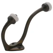 Porcelain Tip Hat &amp; Coat Hook, Atq Brass/White