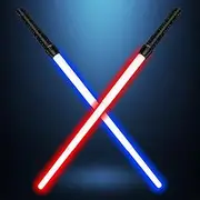 Light Up Saber with FX Sound, Light Sabers for Kids with Realistic Handle, Expandable Light Swords Set for Xmas Present, Galaxy War Fighters and Warriors, Halloween Dress Up Parties Costume