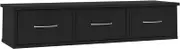 vidaXL Wall-Mounted Drawer Shelf Living Room Wall Storage Cabinet Display Rack Hanging Shelving Unit Home Organiser Black Engineered Wood