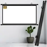 Manual Pull Down Portable Projector Screen 30'' 40'' 50'' 60'' 72'' HD Wrinklefree Projection Screen 16:9/4:3 for Home Theater, Outdoor Camping, Pool Party(72inch-4:3)