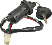 Ignition Key Switches for Kawasaki Dirt Bike 4 Pin Universal Motorcycle Ignition Switch Electric Door Lock with Dust Cover ATV Key Ignition Barrel Key Switch