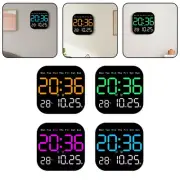 Digital Wall Clock Temperature Date Week Display Adjustable Brightness