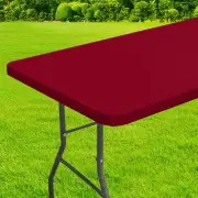 Rectangle Table Cloth Cover, Waterproof Polyester Elastic Fitted Tablecloth, ...