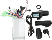 [TANIQIACA] Electric Bike Scooter Brushless Motor Controller 36V 48V 350W with LCD Display Throttle Grip for Modification and Conversion, Stable Speed, Sensitive Control, Clear LCD Backlit
