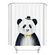 Catzon Cartoon Kids Shower Curtain with Hooks Washable 180 X 180CM-Panda