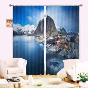 Architecture On Iceland 3D Blockout Photo Print Curtain Fabric Curtains Window