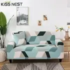 Geometric Chaise Longue Stretch Slipcovers 1-4 Seater Sofa Cover With Rest Arm