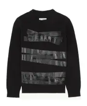 Taped label wool jumper S,XL,L,M black