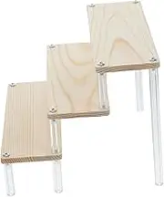 PRETYZOOM Acrylic Display Stand Perfume Dessert Display Small Shelf Stand Wood Display Stand Retail Display Stand Display Stand Shelf Jewelry Display Stand Board Display Rack Wooden Beige