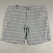 NWT Kuhl Upriser Shorts Mens 40 Gray Stripe Grizzly 10" Inseam Outdoor Gorpcore