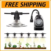 6 Light Full Spectrum LED Grow Light String - Outdoor Use with Timer Included