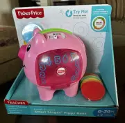 Fisher-Price Laugh & Learn Smart Stages Bilingual Piggy Bank Pink Pig Toy NEW