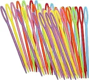 50pcs Plastic Sewing Needles, 9cm/3.5-Inch Plastic Needles for Yarn and Craft Plastic Embroidery Needle for DIY Sewing Handmade Crafts, Large Eye Plastic Yarn Needles