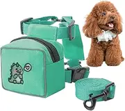 Zuasdvnk Dog Saddle Bag - Cartoon Backpack for Dogs with Dog Lead,Colorful Cat Pack Vest Pet Hiking Harness Bear Rabbit Dinosaur Pattern for Cats Puppies Small Medium Dogs