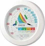 EMPEX TM-2482 Thermometer, Hygrometer, Analog, Wall Mounted, Compact, Mini, Made in Japan, Home, Living Room, Environmental Control Temperature and Hygrometer, Heatstroke Warning, White