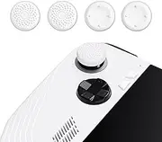 PlayVital White Thumbsticks Grips Caps for ROG Ally, Silicone Thumb Grips Joystick Caps for ROG Ally - Raised Dots & Studded Design