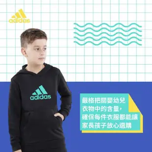 【adidas 愛迪達】兒童秋冬LOGO連帽上衣(童裝、兒童、長袖、連帽衛衣、LOGO帽T)