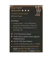 Diablo 4 Season 8 Penitent Greaves 3GA 21% Ancestral Unique Boots Item Gear