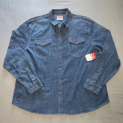 Men’s Wrangler Pearl Snap Button Shirt Size 2XL