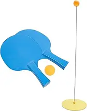 ibasenice Home Table Tennis Training Kit Elastic Shaft Pong Device with Base Paddles Tube Elastic Rod Balls for Skill Development and Family Bonding Random Color