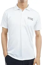 [アドミラル] Admiral Golf ADMA330 Men's Golf Shirt, Mesh Border Polo Shirt, White, M